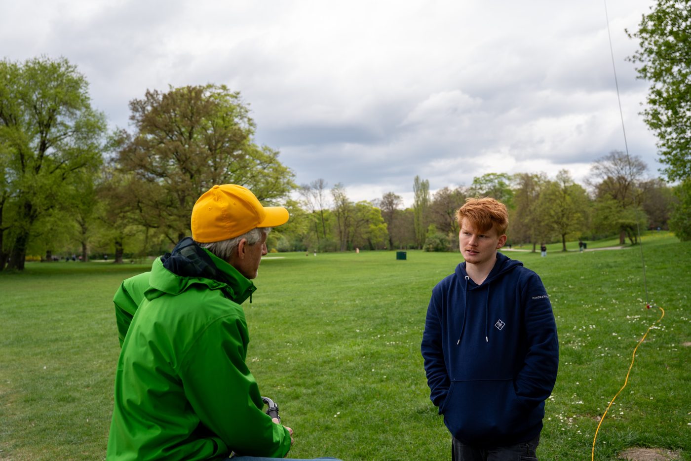 Chatting with a passerby at the activation site